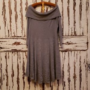 Off the shoulder grey dress